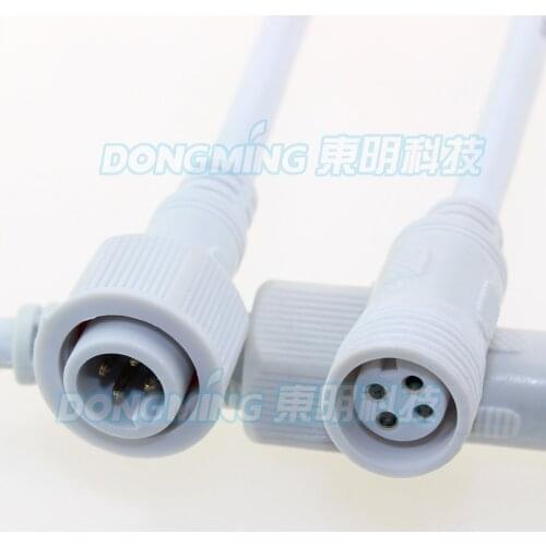 Free shipping 50 pairs 4pin White RGB Waterproof cabl 40cm long wire connector for led strip connector