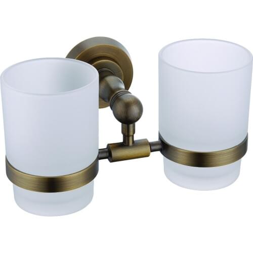 Free ship antique bronze Finish TUMBLER HOLDER DOUBLE CUP HOLDER