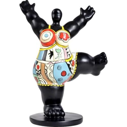 FAT LADY FIGURE STATUE ART SCULPTURE DANCING WOMAN FIGURE FIGURINE RESIN ART&CRAFT HOME DECORATION R1415