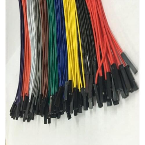 100pcs Dupont 1p 2.54mm connector wire 24awg female Male 10/15/20/25/30cm Red blue black ten colors