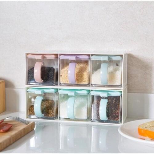 Seasoning Box Spice Rack Salt and Pepper Container Kitchen Spice Jars Boxes Cruet Seasoning Bottles Condiment Dispenser