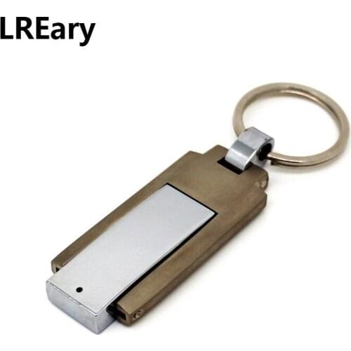 Metal Silver key chain usb flash drive disk Rotation memory stick 16gb 32gb pendrive Pen drive 4gb 8gb mini computer gift