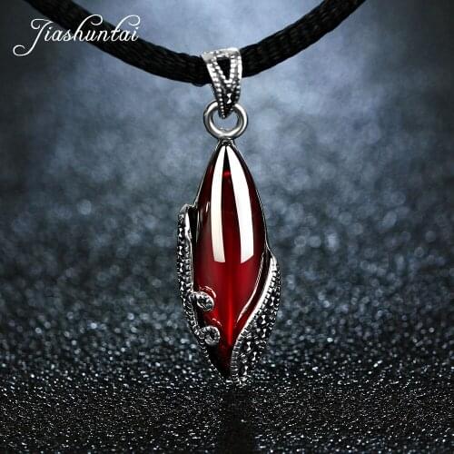 JIASHUNTAI Trendy Real 925 Sterling Silver Pendants Natural Stone Sterling-silver-jewelry Necklaces For Women Best Gifts