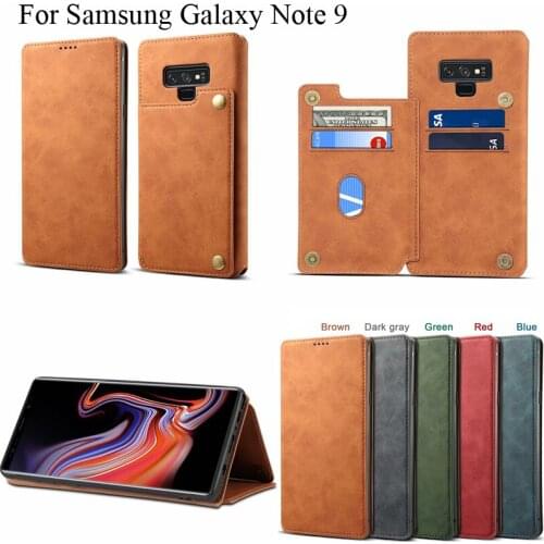 Vintage Fashion Case for Samsung Galaxy Note 9 wallet Cover Note9 casing Soft TPU Silicone protector Card Slots Bag capa fundas