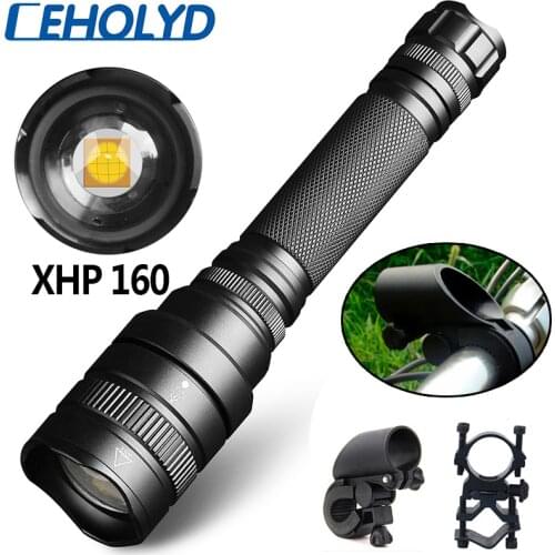 CEHOLYD XHP160 Powerful Led Flashlight High Quality Zoomable Torch for hunting 18650 Battery Waterproof Camping Light Lantern