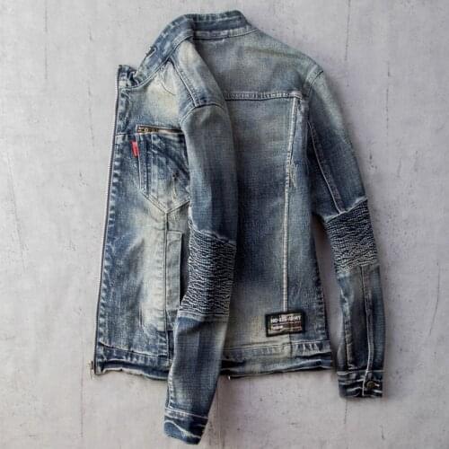 Spring Man Denim Coats Streetwear European Style Overcoats Autos Mens Jean Jackets Baseball Casual Jacket Uniform Clothing A527