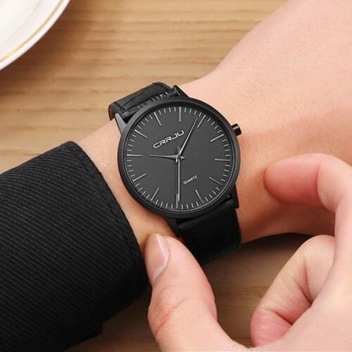 Men Watches Luxury Brand CRRJU Minimalist Ultrathin Wrist Watch Men Watch Waterproof Mens Watch Quartz Clock Relogio Masculino