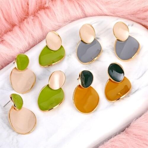 FNIO 2020 New Ladies Earrings Fashion Simple Irregular Geometric Drop Earrings for Women Alloy Statement Earrings Party Jewelry