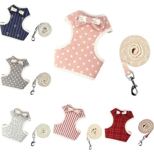 2021 New New Pet Dog Harness Leash Set Breathable Kitten Dogs Small Dog Puppy Harness For French Bulldog Chihuahua Pug New