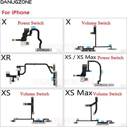 Original Power Button Switch Volume Button Mute On / Off Flex Cable For iPhone X XR XS Max XSMax