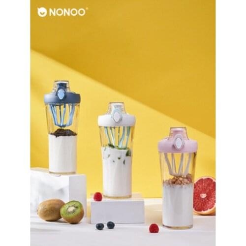 Nonoo Shake Cup Milkshake Fitness Exercise Plastic Water Shaker Bottle Cup Mixing Protein Powder Mug Portable Large Capacity