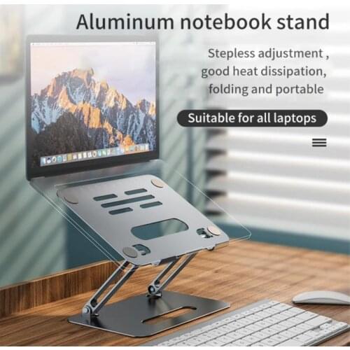 New Laptop Stand Holder P43 Aluminum Alloy Foldable Adjustable Laptop Riser Bracket Hollow Dissipate Heat Stand Base Dropship