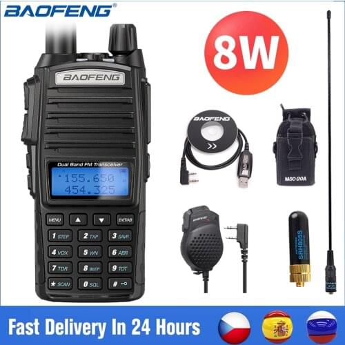 Baofeng UV-82 8W High Powerful 10km VHF/UHF Long Range Two Way Radio Walkie Talkie CB Ham Portable Radio Pofung UV5R for Hunting