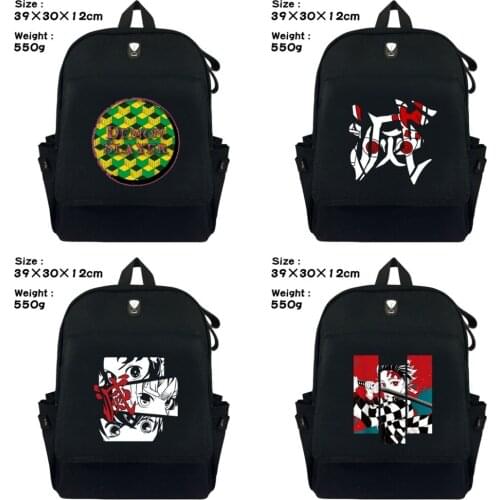 Anime Demon Slayer Casual Canva Backpack Shoulder Bag Fashion Rucksack Travel Bag Student School Bag Computer Interlaye Bookbag