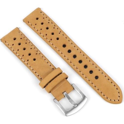 Cow Leather Watchband 18mm 19mm 20mm 22mm Retro Watch Strap Brown Khaki Wristband Belt Quick Release Waxtch Accessories