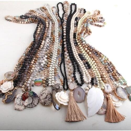 RH Wholesale Brige 20pc Mix Color Boho Jewelry Handmade Women Bohemian Necklaces
