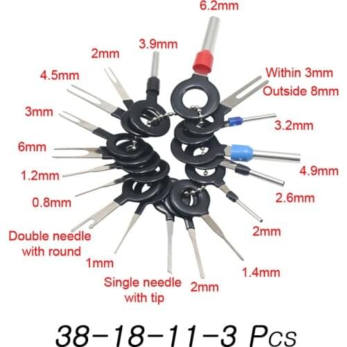 11 Pcs Terminal Removal Tool Kit Pin Needle Retractor Pick Electrical Wire Plug Puller Cloth Bag Repair Hand Tools Kit