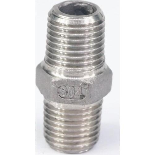 1/8" BSPT Male Thread Hex Nipple Union 304 Stainless Pipe Fitting Connector Coupler water oil air 143 PSI