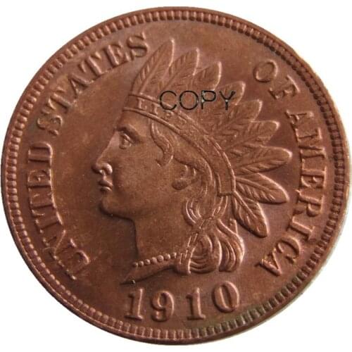 US Indian Cent 1910 One Cent Penny Copy Coin