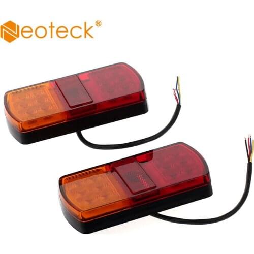 Neoteck 2 Pcs 12v/24v LED Brake Stop Rear Tail Light Indicators Lamp For Caravan Trailer Truck Boat Stop Reverse Indicator Lamp