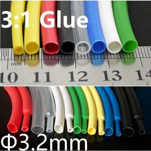 Diameter 3.2mm Heat Shrink Tubing 3:1 Ratio Dual Wall Thick Glue Waterproof Wire Wrap Insulated Adhesive Lined Cable Sleeve
