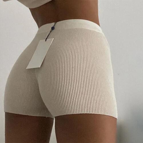 Workout Fitness Knitting Shorts Seamless Biker Shorts Women Summer High Waist Female Clothing Short Elasticity Breathable