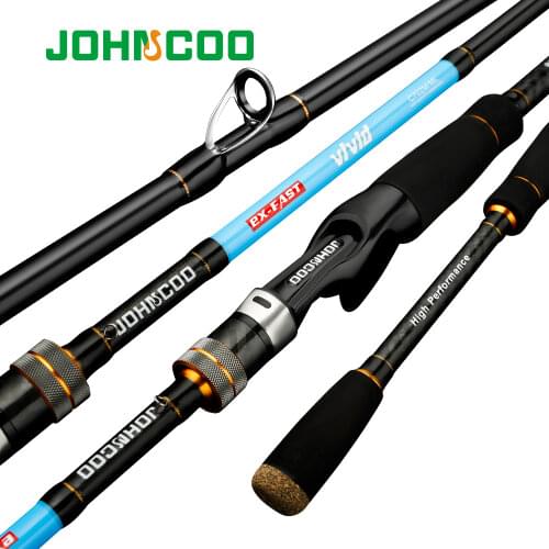 JOHNCOO VIVID II 1.92m 2.1m AJING Ultralight Fast Spinning Rod UL/L M/ML 2 Section Trout Rod Carbon Baitcasting Fishing Rod