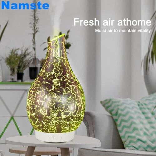 NMT-150 Glass Crack Art Ultrasonic Humidifier Night Light Ultra-Quiet Aromatherapy Oil Diffuser Valentines Day Gift