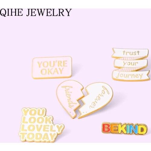 Funny Quote Enamel Pins Badge Inspirational Encouraging Brooches Backpacks Clothes Lapel Pin Jewelry Gift for Friends Wholesale
