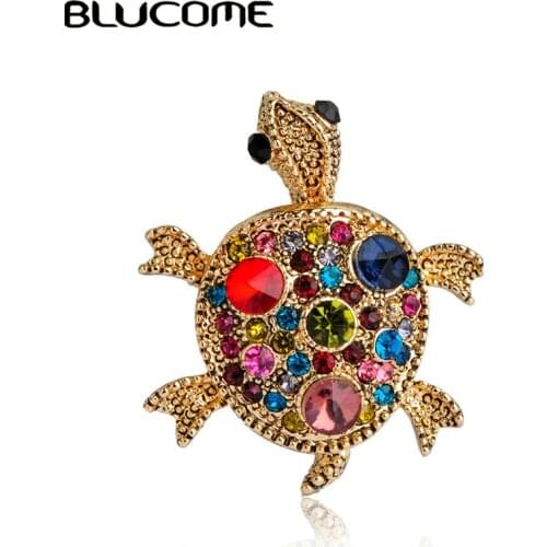 Blucome Red Tortoise Brooch Hat Scarf Sweater Pins Up Turtle Animal Brooches For Woman Kids Girls Best Gifts Birthday Jewelry