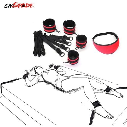 Smspade bdsm Bondage Set Ankle Cuffs Chastity Belt Female sm Sex Bondage Ankle Cuff Bondage Gear Kit & Sex Mask Bondage Ropes