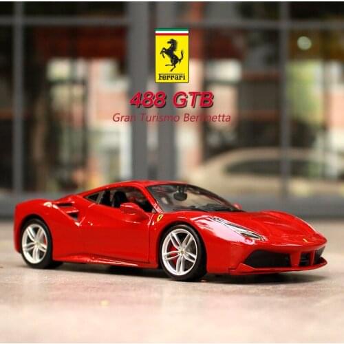 1:24 Ferrari 488 GTB 488 PIsta Alloy Sports Car Model Diecasts Simulation Metal Toy Vehicles Car Model Collection Childrens Gift