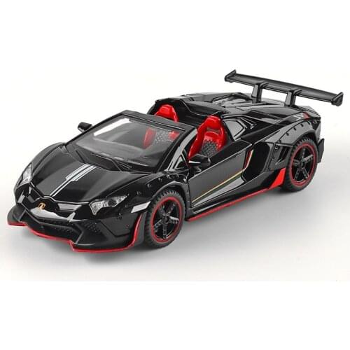 1/32 Alloy Die Cast LP700 Roadster Model Supercar Toy Vehicle Simulation Sound Light Pull Back Convertible Sports Car Toys