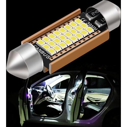 1PCS New Festoon 31mm 36mm 39mm 41mm LED Bulb C5W C10W C3W Super Bright Car Dome Light Canbus Auto Interior Reading Lamps White