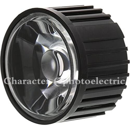 10pcs 5/8/15/25/30/45/60/90/120 degrees LED Lens With Black Holder For 1W 3W 5W High Power LED Lamp Light