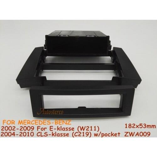 11-009 Car radio fascia trim install kit for MERCEDES-BENZ E-klasse (W211) 2002-2009; CLS-klasse (C219) 2004-2010 w/pocket