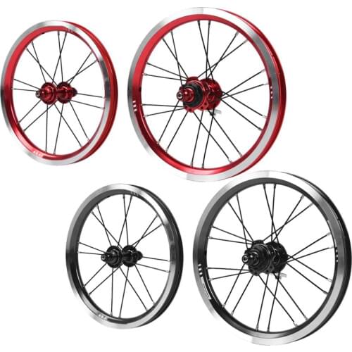 Electric Bicycle Conversion Kit 14 inch Bicycle Wheel E-Bike Front Rear Wheel Rims Alloy 9 Teeth Wheels Rims For V Brake Bicycle