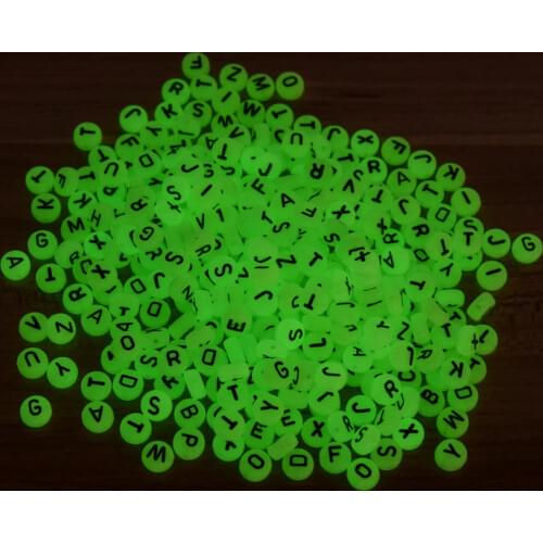 200/300PCS Luminous English Letter Beads Alphabet Acrylic Beads Making Bracelets DIY Jewelry Accessories