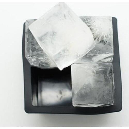 4-cavity Large Drink Ice Cube Silicone Pudding Jelly Soap Mold Big Square Cake Bread Mould Bar Tray Kitchen Cook Baking Tool