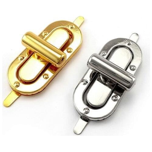 52 x 24 mm Silver / Gold Turn lock Bag Purse Belt Twist Metal Lock 10sets/lot