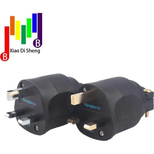 1pcs 2pcs audio HiFi DIY Hi-end Acoustic Sound System AC power EN electric plug 3 pin UK British plug fuse Connector