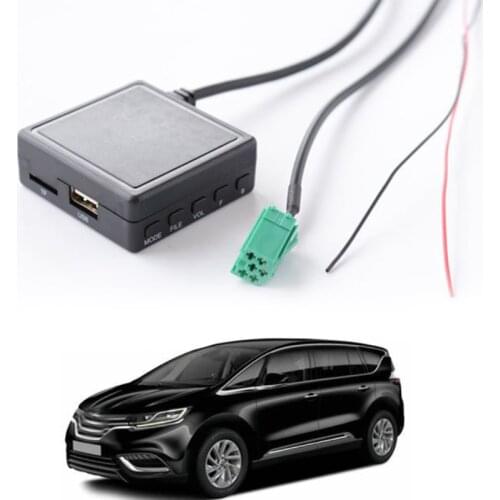 Car 3.5 MM AUX TF USB Music Adapter for Mini Input ISO 6Pin for Renault Stereo