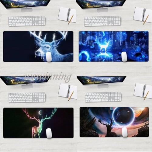 Deskpad Cute Mouse Pad 80*30cm Deer Large Writing Desk Mat Kawaii Gaming Writing Desk Mat for Office Keyboard Computer Mouse Mat