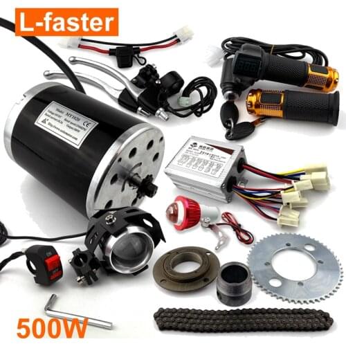 Bracketless 500W Electric Child Motorcycle Engine With Brushed Controller And Key Swicth Speed Control Handle LED Brake Lamp