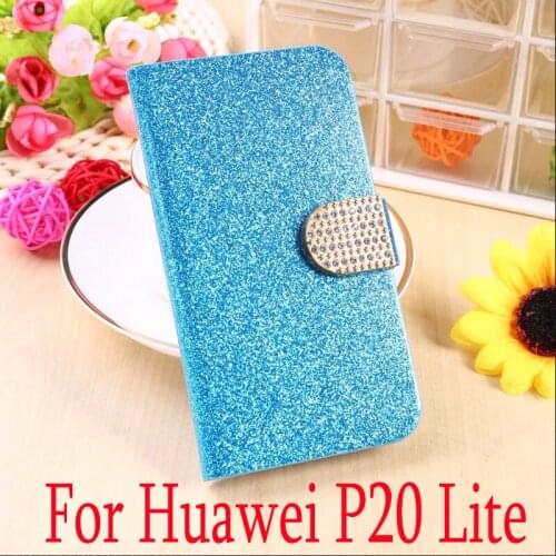 For Funda Huawei P20 Lite Case Luxury Shiny Flip Leather PU Cover Wallet Phone Case For Coque Huawei P20 Lite Case Cover Capas