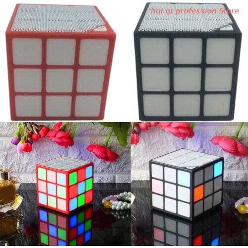 Cube Bluetooth-compatible Stereo Speaker Sound Bar Built-in Battery LED Light Music Wireless Soundtrack Home Theater