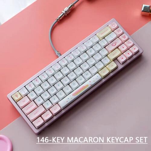 Macaron keycaps Dye Sublimation fonts PBT keycap For Wired USB mechanical keyboard 146 keycaps