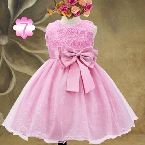 Girl Flower Christmas Tutu Princess Dress Children Costume Clothing Kids Birthday Wedding Party Gown Dresses For 3-10Y Girls