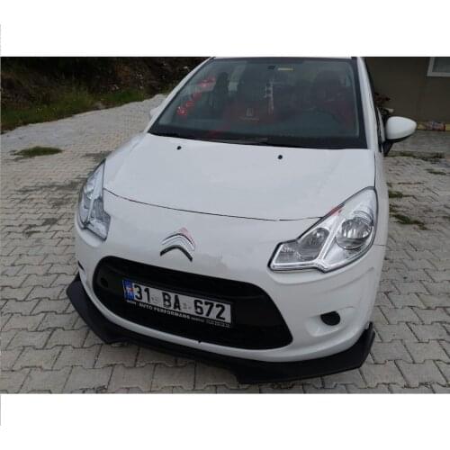 For Citroen C3 2009-2015 Car Front Bumper Lip 3 pcs Black Splitter Diffuser Lip Body Kit Spoiler Bumpers