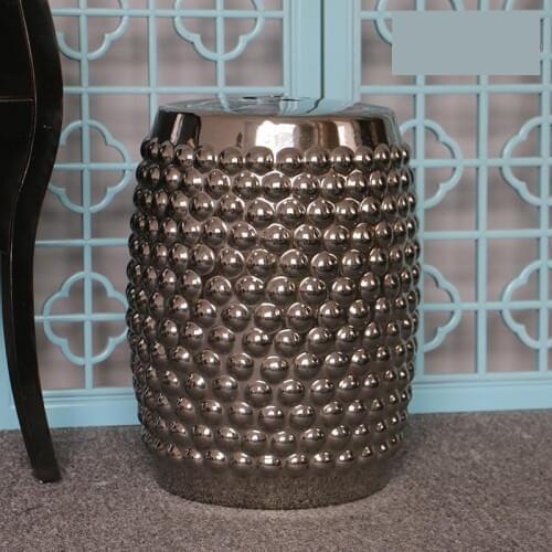 Jingdezhen Home Ceramic Drum stool Simple Modern Gold and Silver Creative Decoration Porcelain ceramic stool